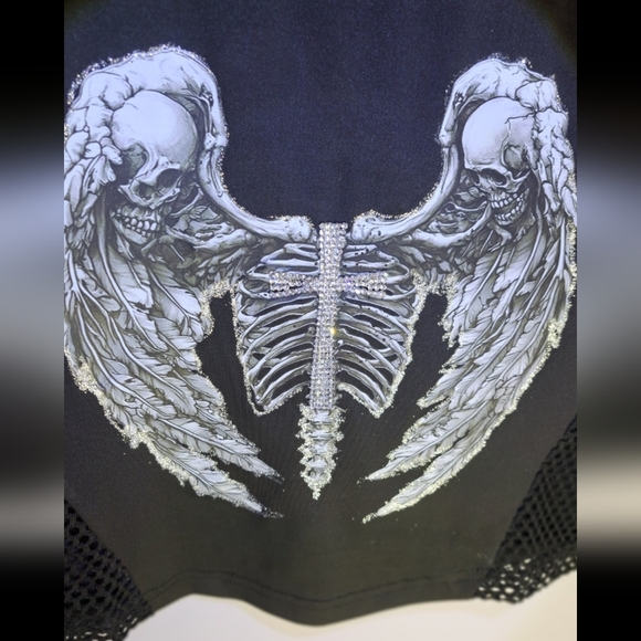 SKULL/RINESTONE CROSS Cool TOP! - Picture 5 of 8